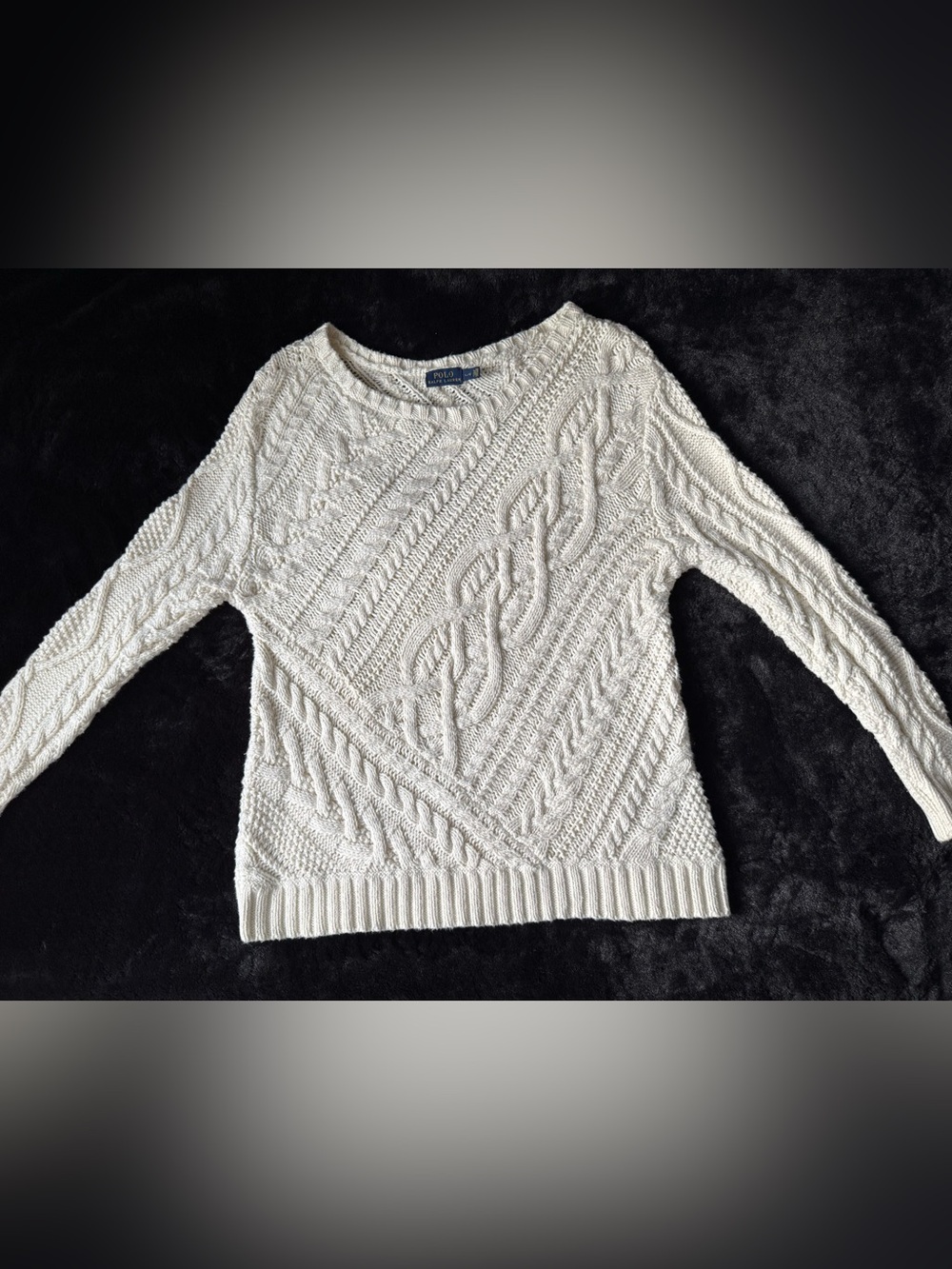 Polo Ralph Lauren Women’s Sweater Mixed Knit Pullover Preppy Classic Wealth Sz L